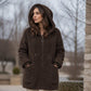 Sweat à capuche ample en sherpa pour femme