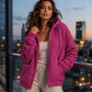 Sweat à capuche ample en sherpa pour femme