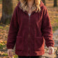 Sweat à capuche ample en sherpa pour femme