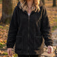 Sweat à capuche ample en sherpa pour femme