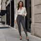 Pantalon skinny élastique à taille haute pour femme