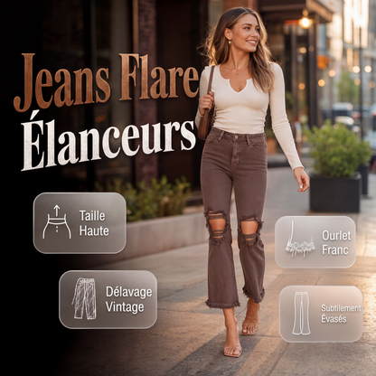 Jean flare effet jambes longues