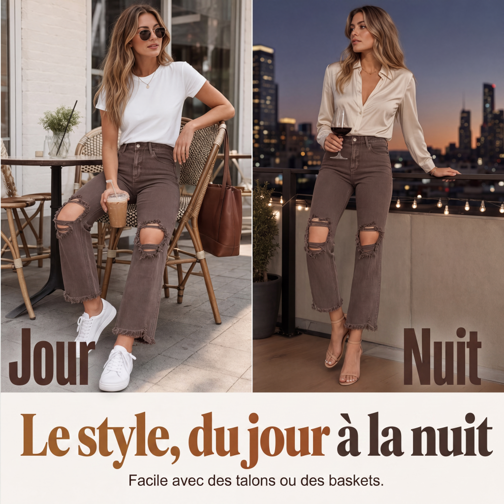 Jean flare effet jambes longues