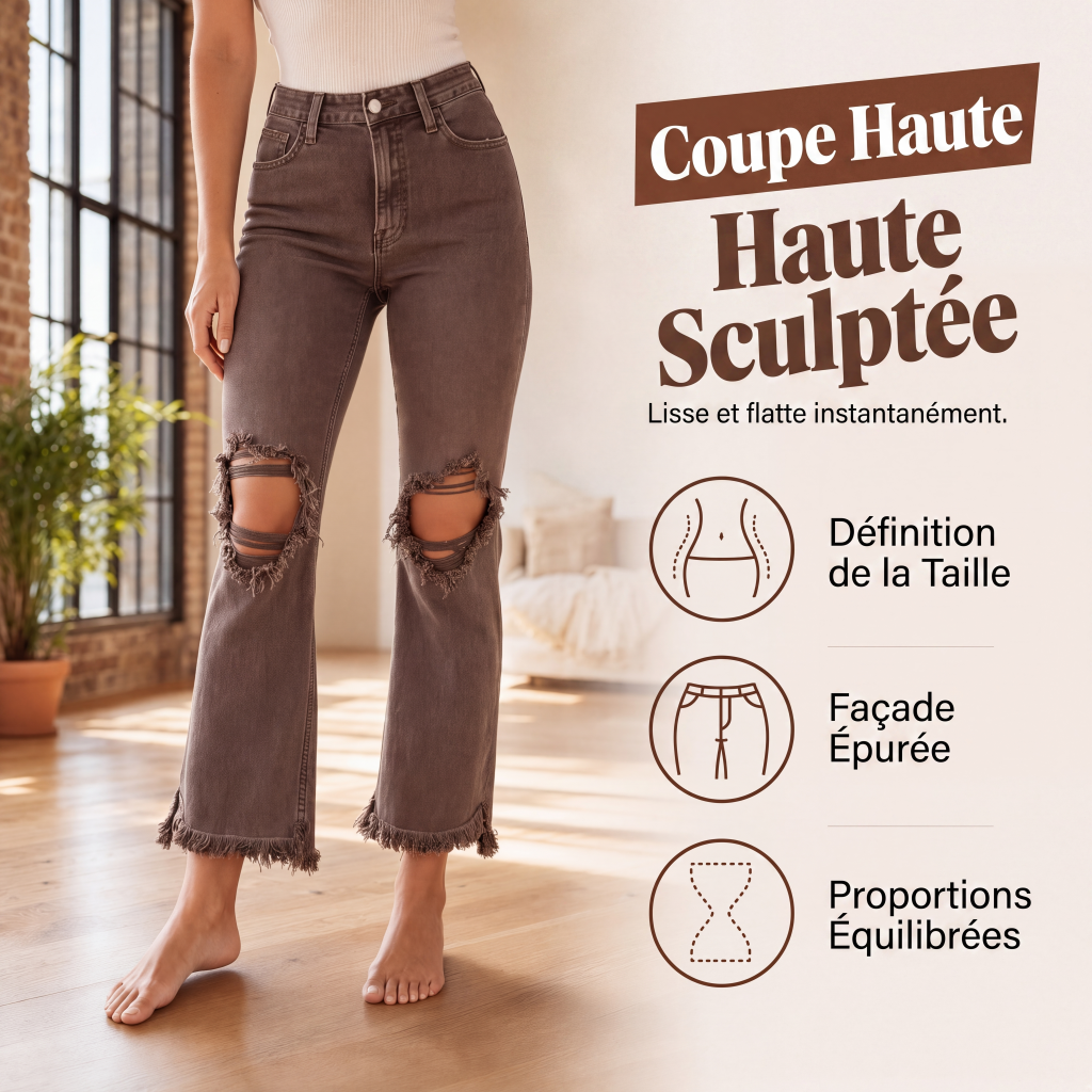 Jean flare effet jambes longues