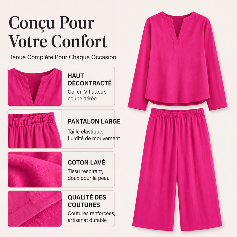 Ensemble 2 pièces léger et respirant pour femme