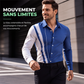 Chemise à col ajustée pour homme, à manches longues et imprimé contrasté