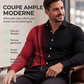 Chemise à col ajustée pour homme, à manches longues et imprimé contrasté