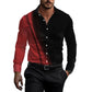 Chemise à col ajustée pour homme, à manches longues et imprimé contrasté