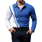 Chemise à col ajustée pour homme, à manches longues et imprimé contrasté