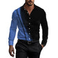 Chemise à col ajustée pour homme, à manches longues et imprimé contrasté