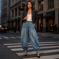 Pantalons en jean sarouel amples pour femmes