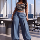 Pantalons en jean sarouel amples pour femmes