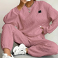 🌸Promotion exceptionnelle : 50 % de réduction 💖 Ensemble 2 pièces décontracté composé d'un pull en maille à manches longues et d'un pantalon