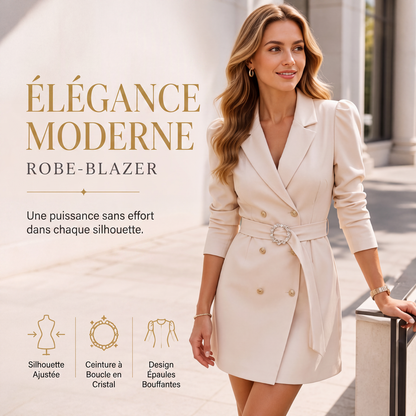 Robe blazer élégante à double boutonnage pour femme