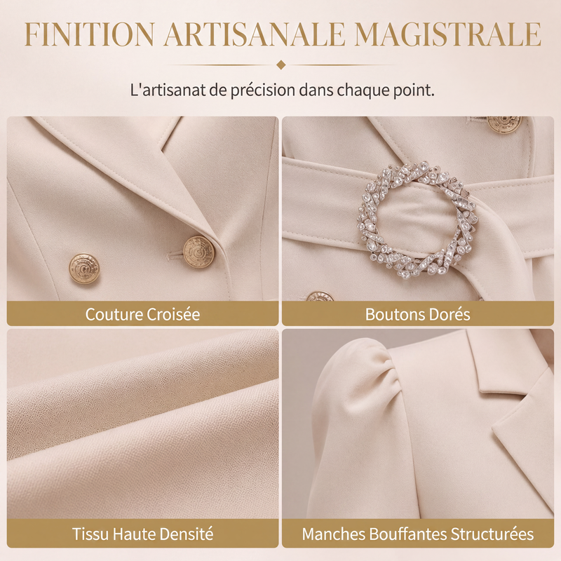 Robe blazer élégante à double boutonnage pour femme