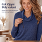 Sweat à col bénitier avec fermeture éclair pour femme