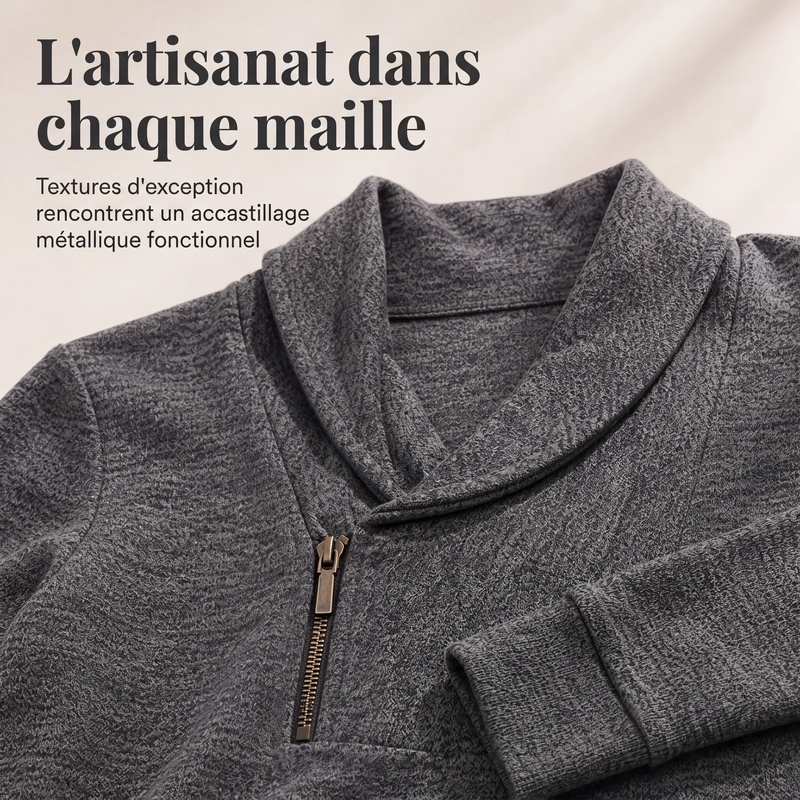 Sweat à col bénitier avec fermeture éclair pour femme