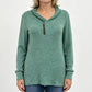 Sweat à col bénitier avec fermeture éclair pour femme