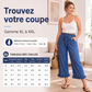 Pantalon en jean à ourlet à volants pour femmes grande taille
