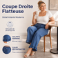 Pantalon en jean à ourlet à volants pour femmes grande taille