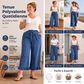 Pantalon en jean à ourlet à volants pour femmes grande taille