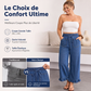Pantalon en jean à ourlet à volants pour femmes grande taille