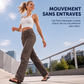 Pantalon droit pour femme à haute extensibilité