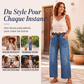 Pantalon en jean stretch à rayures verticales pour femme