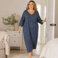 Robe de détente rayée coupe décontractée pour femme