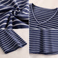Robe de détente rayée coupe décontractée pour femme