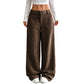 Pantalon large décontracté coupe relax pour femme