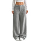 Pantalon large décontracté coupe relax pour femme