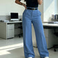 Pantalon droit décontracté à taille haute pour femme
