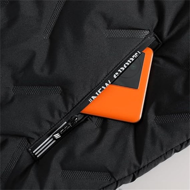 Manteau d'hiver chaud à capuche et fermeture éclair pour homme