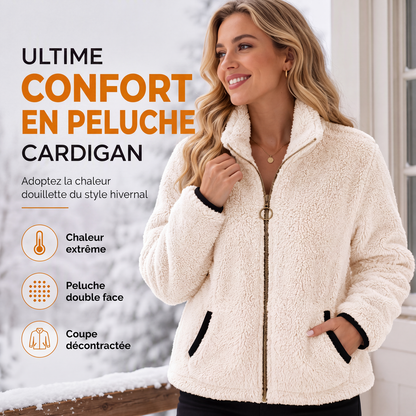 Veste cardigan décontractée à fermeture éclair pour femme