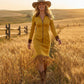 Robe midi à manches longues et ourlet à franges pour femme
