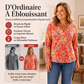 Haut élégant à col V et imprimé floral pour femme
