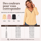 Haut à manches longues et col V avec fermeture éclair pour femme