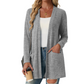 Cardigan décontracté pour femme, ouvert devant, avec poches
