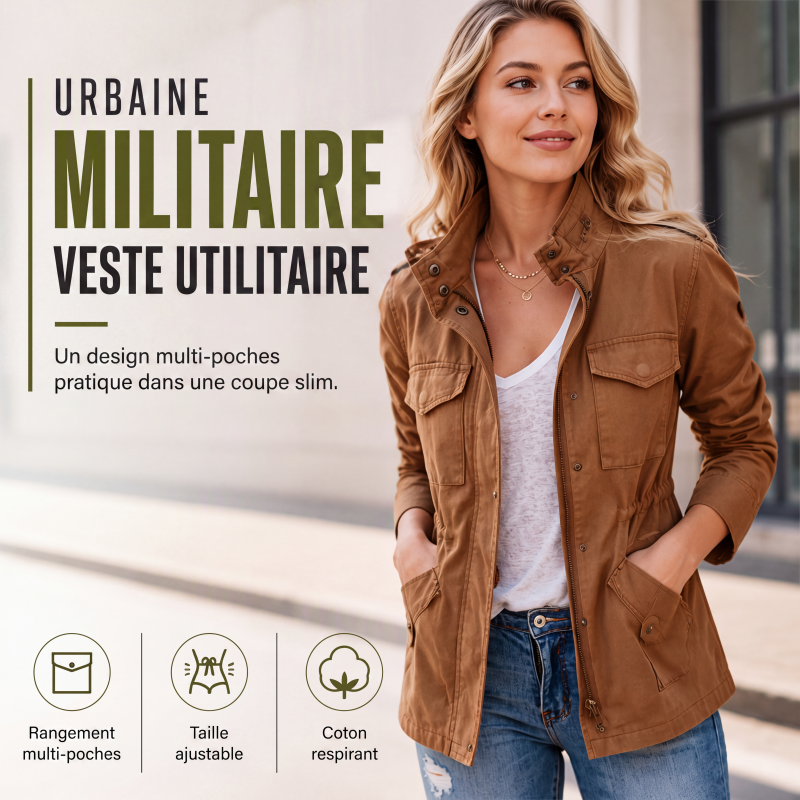 Veste utilitaire pour femme avec poches