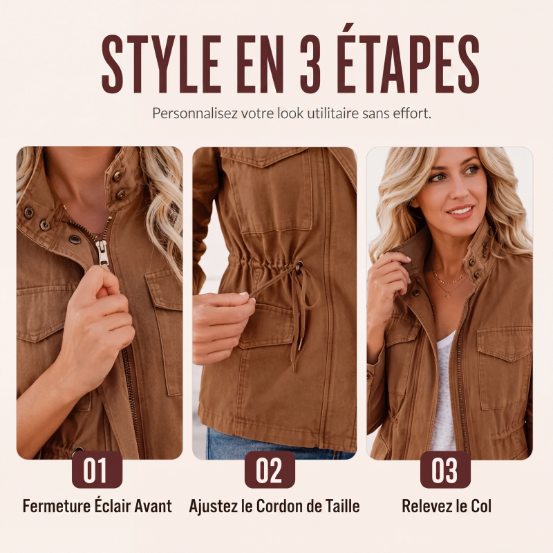 Veste utilitaire pour femme avec poches