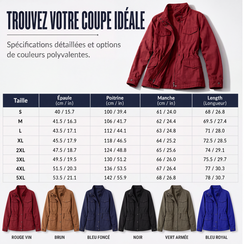 Veste utilitaire pour femme avec poches