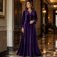 Robe longue élégante pour femme en velours à manches volantées