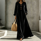 Robe longue élégante pour femme en velours à manches volantées