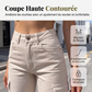 Pantalon cargo taille haute jambe large pour femme
