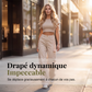 Pantalon cargo taille haute jambe large pour femme