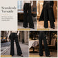 Pantalon femme taille haute double boutonnage