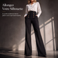 Pantalon femme taille haute double boutonnage