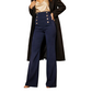 Pantalon femme taille haute double boutonnage