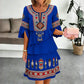 Robe échelonnée femme à imprimé ethnique vintage